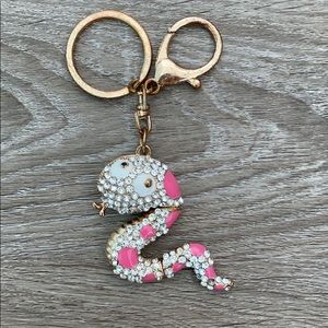 ❤️ Rhinestone Snake Keychain Bag Charm